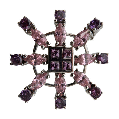 Sidabro sagė su kristalais