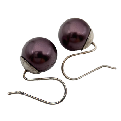 Sidabro ir perlų auskarai