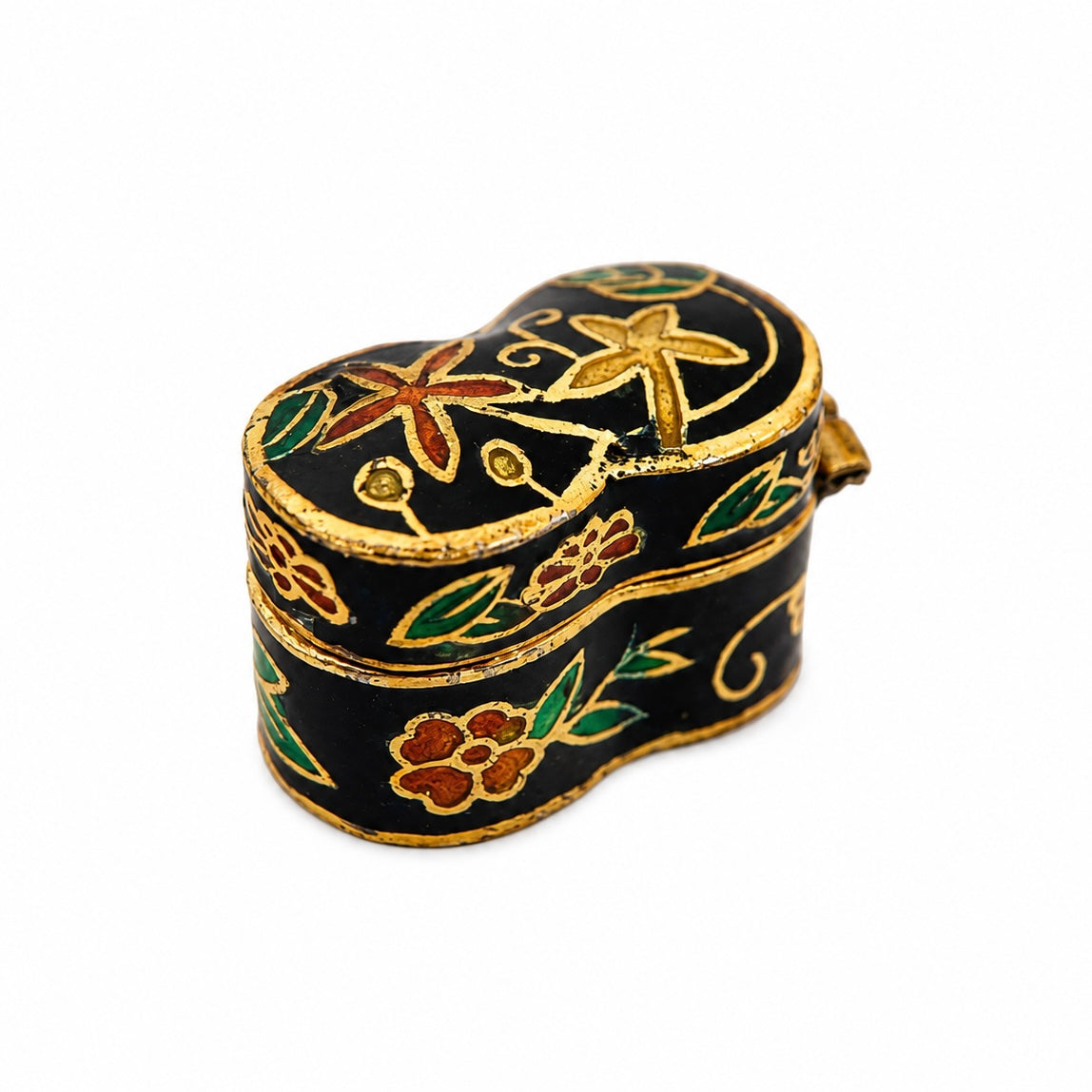 Miniatiūrinė vintažinė “cloisonné” emalio dėžutė