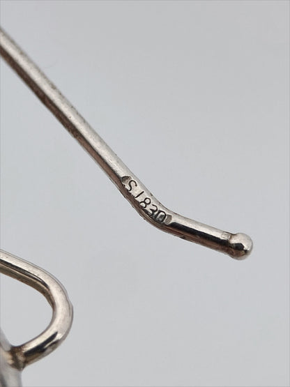 Sidabro ir perlų auskarai