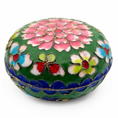 Vintažinė “cloisonné” emalio dėžutė