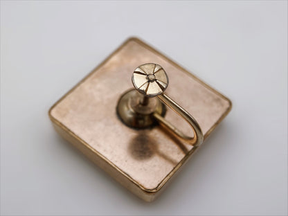 Art Deco paauksuoti auskarai su sraigtiniu užsegimu