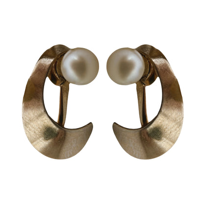 Retro Van Dell gold-plated earrings with screw closure
