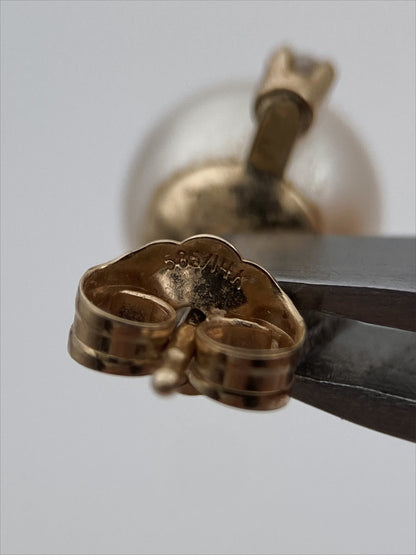 Aukso auskarai su perlais ir deimantais