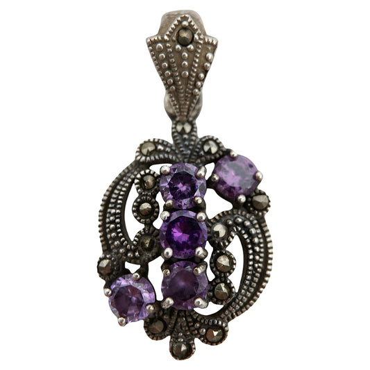 Sidabro pakabukas su stiklo kristalais