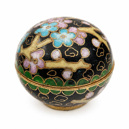 Miniatiūrinė vintažinė “cloisonné” emalio dėžutė