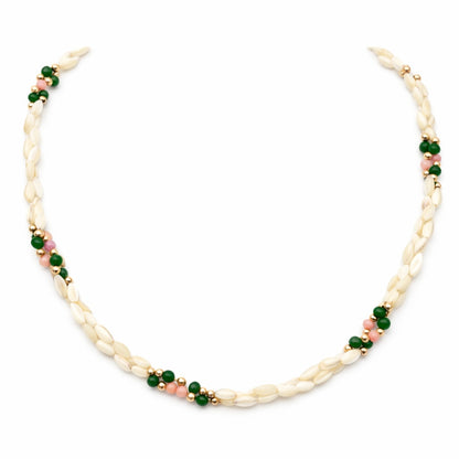 Vintažinis vėrinys su kriauklių karoliukais