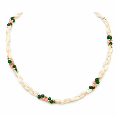 Vintažinis vėrinys su kriauklių karoliukais