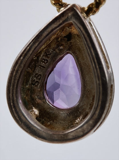 Aukso ir sidabro auskarai su ametistais