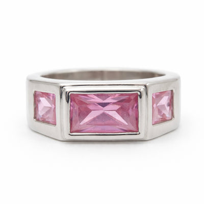 Žiedas su stiklo kristalai