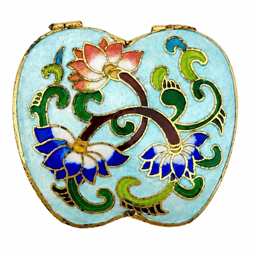 Vintažinė “cloisonné” emalio dėžutė