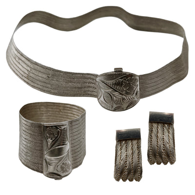 Antikvarinis sidabro papuošalų komplektas