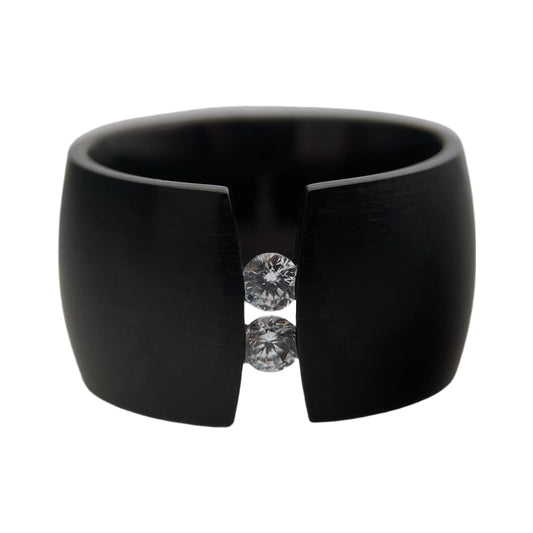 Plieno žiedas su kristalais