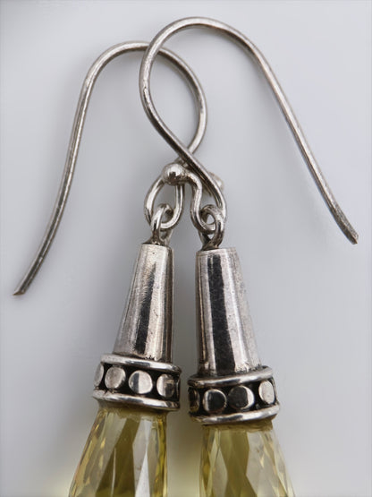 Sidabro auskarai su stiklo pakabukais