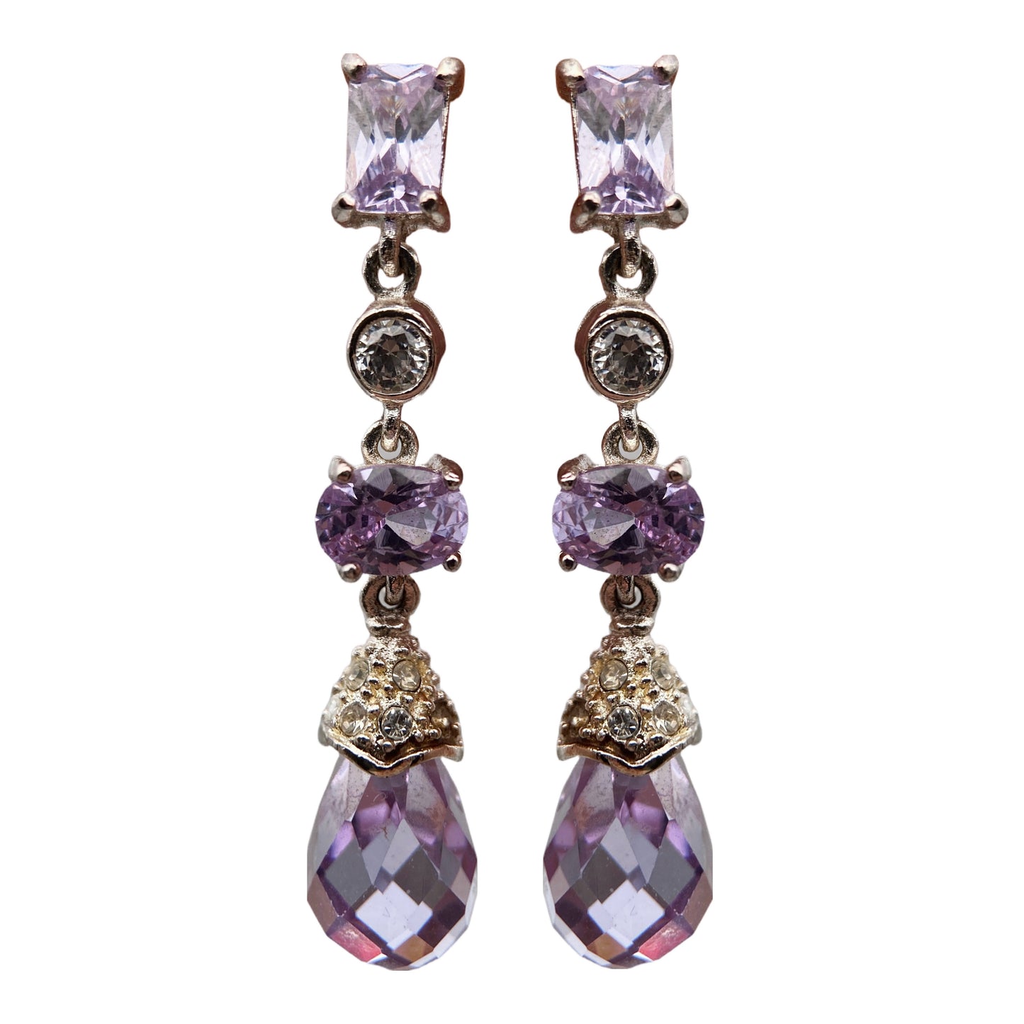 Auskarai su stiklo kristalais