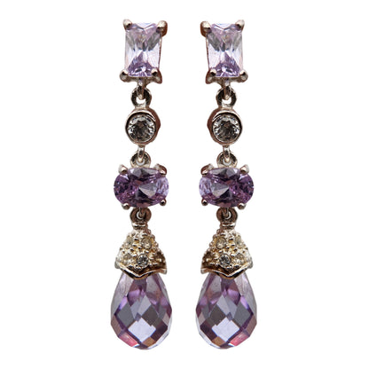 Auskarai su stiklo kristalais