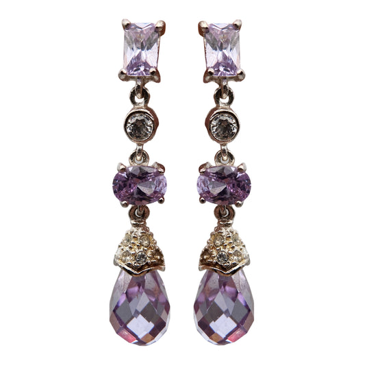 Auskarai su stiklo kristalais