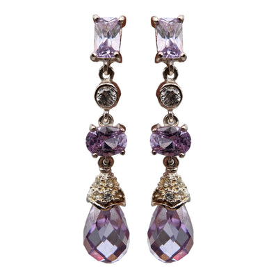 Auskarai su stiklo kristalais