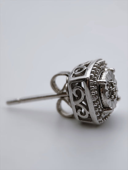 Sidabro auskarai su deimantukais