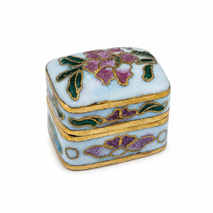 Miniatiūrinė vintažinė “cloisonné” emalio dėžutė