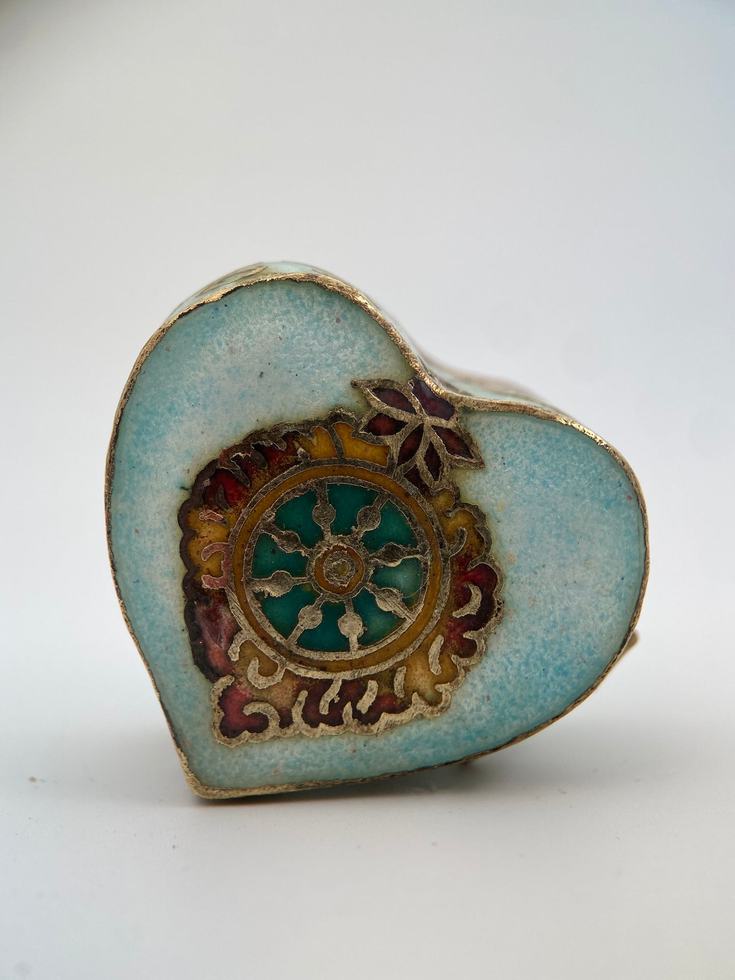 Miniatiūrinė vintažinė “cloisonné” emalio dėžutė