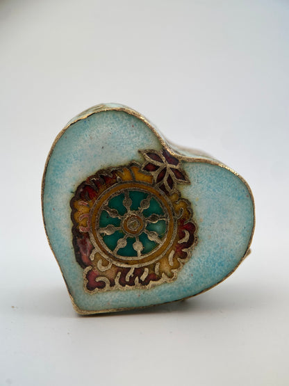 Miniatiūrinė vintažinė “cloisonné” emalio dėžutė
