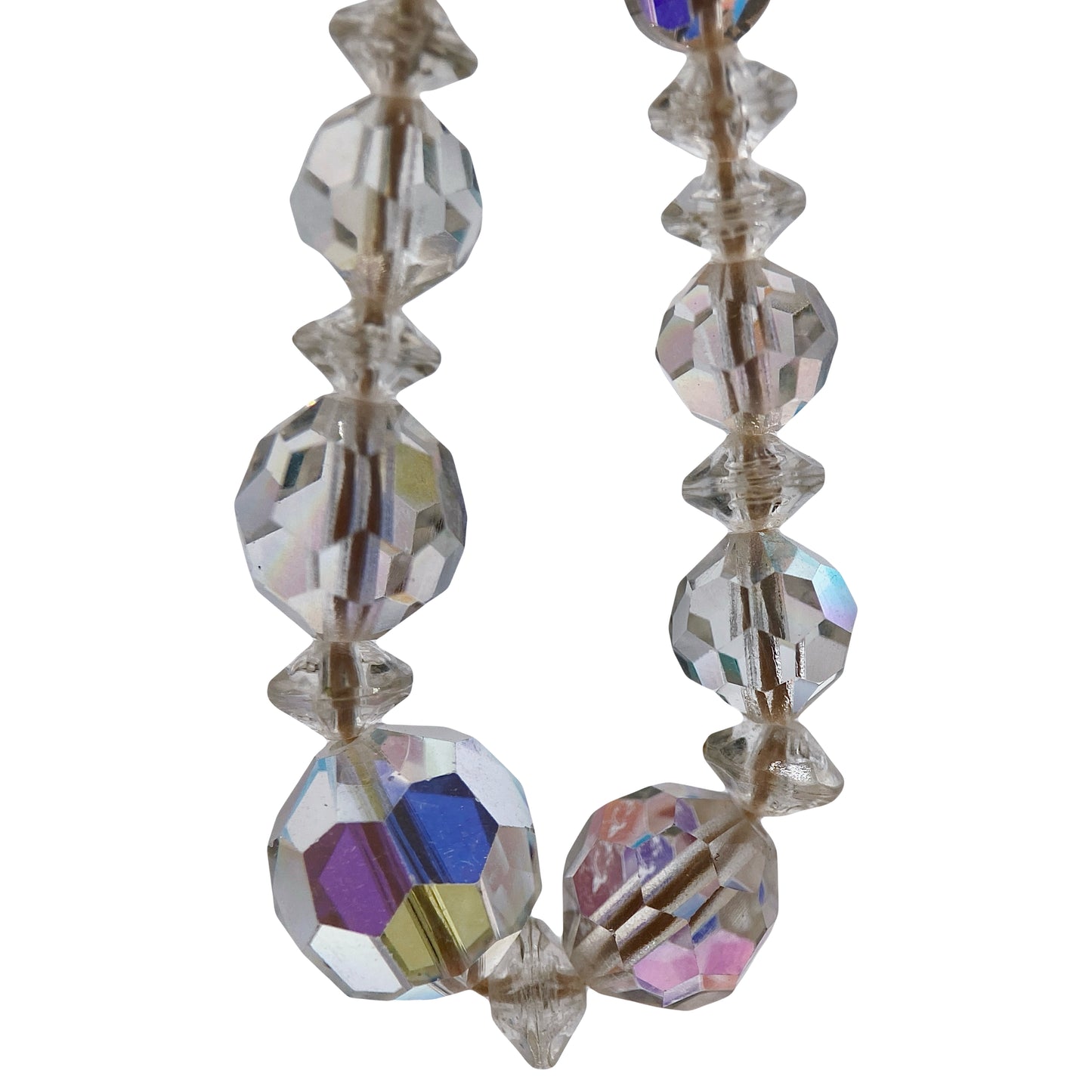 Retro vėrinys su Aurora Borealis stiklo karoliukais