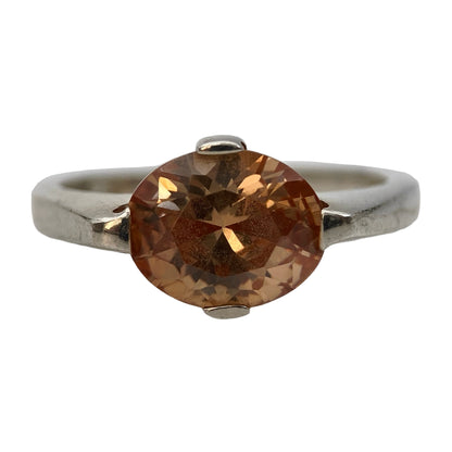 Sidabro žiedas su stiklo kristalu