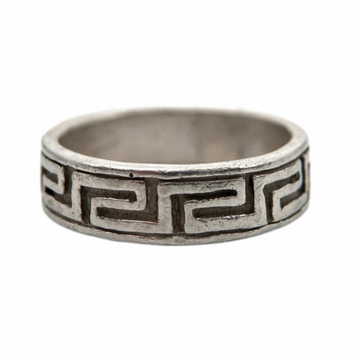 Vyriškas sidabro žiedas su graikišku ornamentu