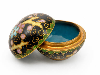 Miniatiūrinė vintažinė “cloisonné” emalio dėžutė