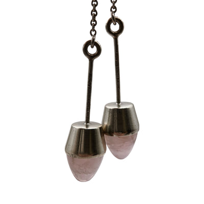 Sidabro vėrinys su rožinio kvarco pakabukais