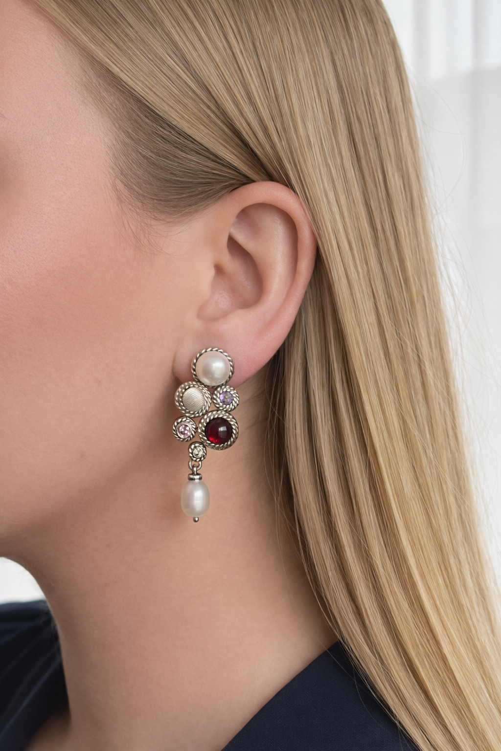 “Judith Ripka” silver clip earrings