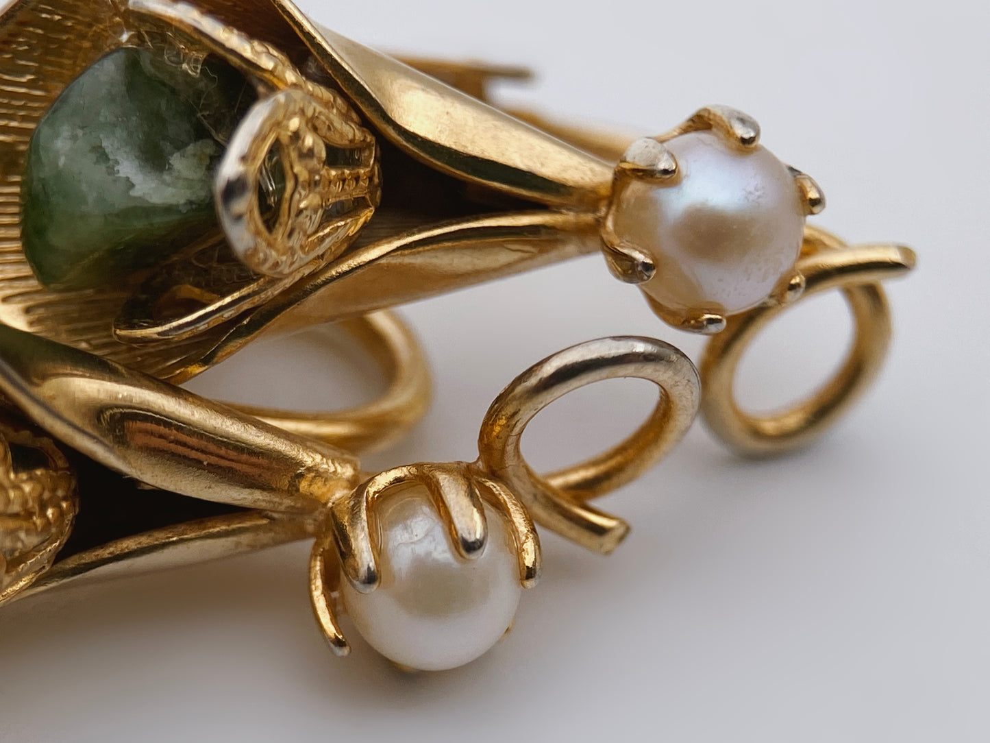 Auskarai klipsai su perlais ir akmenukais