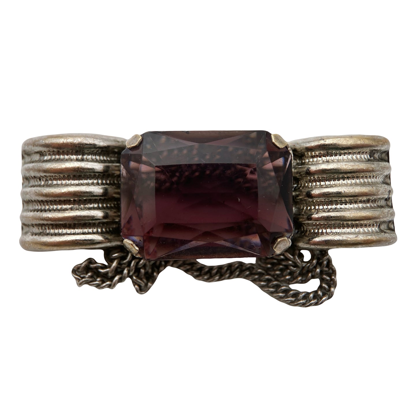 Vintažinė sagė su stiklo kristalu