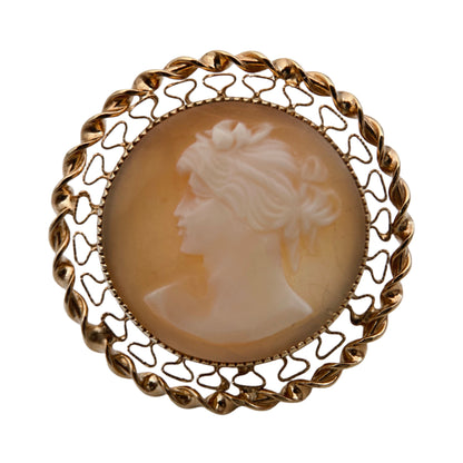 “Catamore” brooch with stone cameo