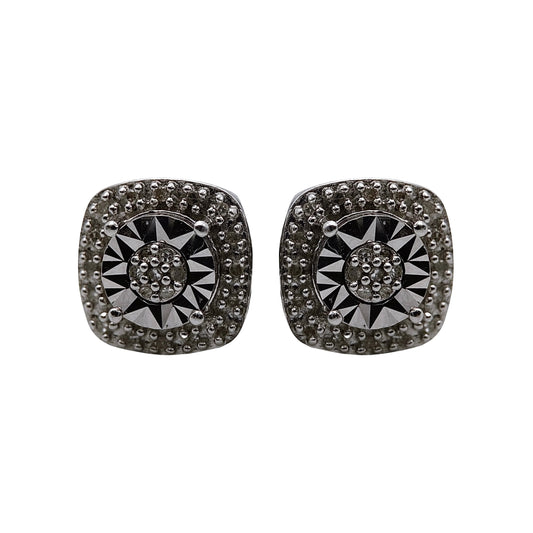 Sidabro auskarai su deimantukais