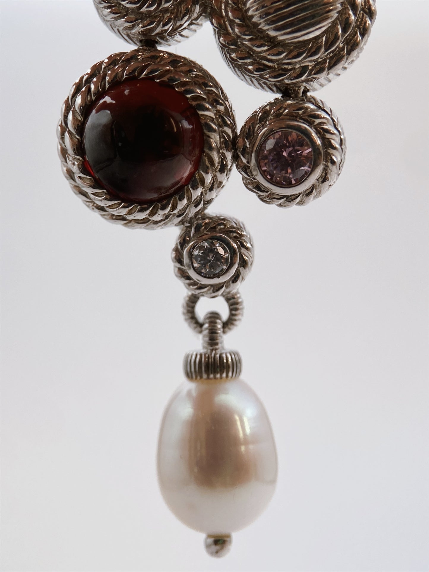 “Judith Ripka” sidabro auskarai klipsai