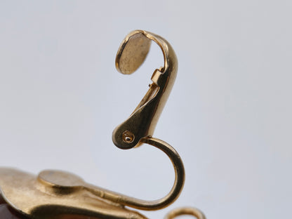 Auskarai klipsai su perlais ir akmenukais