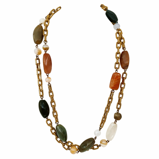Agate and carnelian necklace
