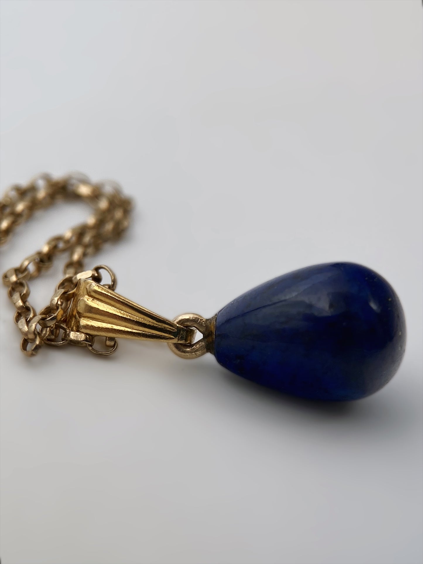 Aukso grandinėlė su lazurito pakabuku