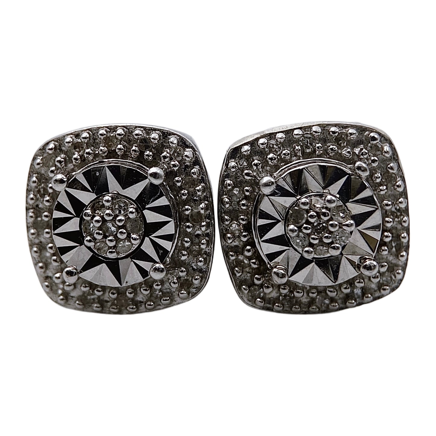 Sidabro auskarai su deimantukais