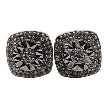 Sidabro auskarai su deimantukais