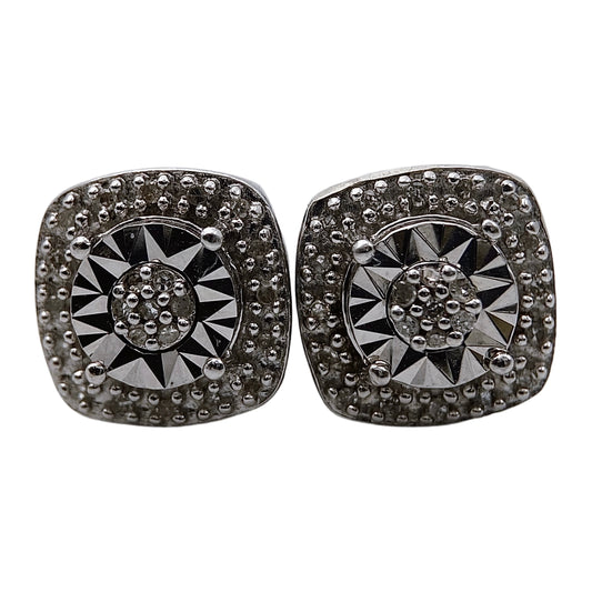 Sidabro auskarai su deimantukais