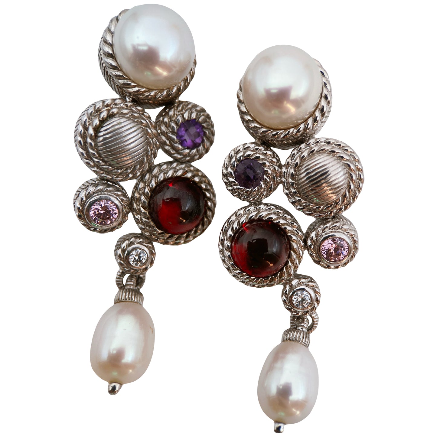 “Judith Ripka” sidabro auskarai klipsai