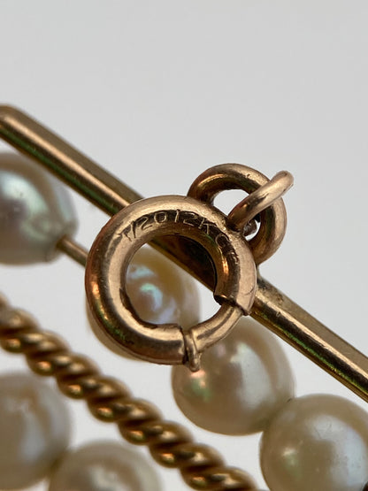 Retro aukso pakabukas su perlais