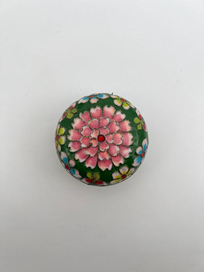 Vintažinė “cloisonné” emalio dėžutė